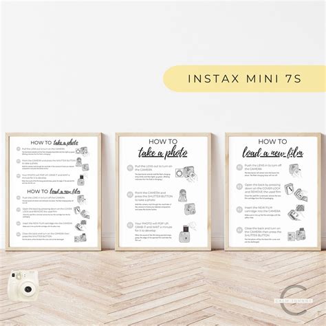 Instax Mini 7S Camera Instruction Signs, Instax Mini 7S Instructions, How to Take A Photo & How ...