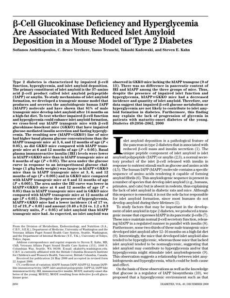 Pdf Cell Glucokinase Deficiency And Hyperglycemia Are Associated