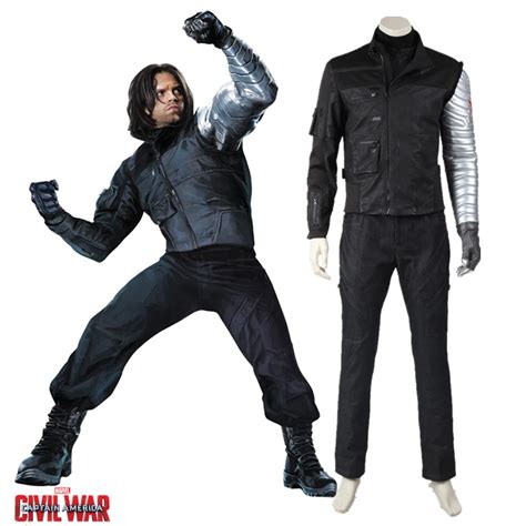 Marvels Captain America Civil War Cosplay Costume Winter Soldier