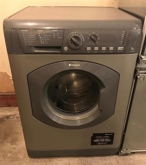 8kg Hotpoint Hv8b593 Silver Washing Machine Fully Working And 3 Month