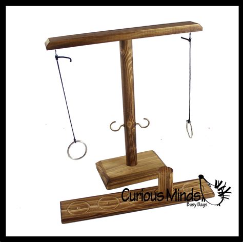 Wood Tiki Toss Ring Hook Game Swing Ring On String To Land On Hook Curious Minds Busy Bags