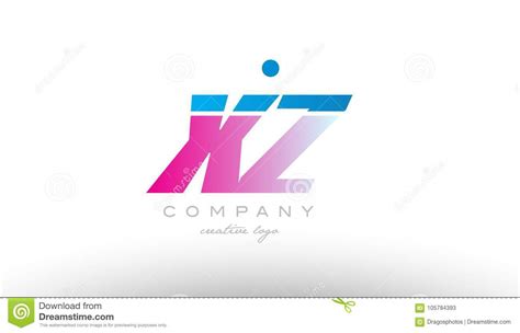 Xz X Z Alphabet Letter Combination Pink Blue Bold Logo Icon Design