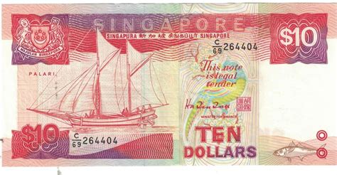 Singapur 10 Dollars 1988 Geldschein KM 20 UNZ MA Shops