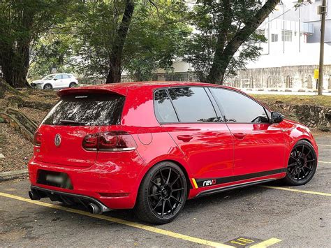 Volkswagen Golf Gti Vi Red With Advanti Storm S1 Aftermarket Wheels