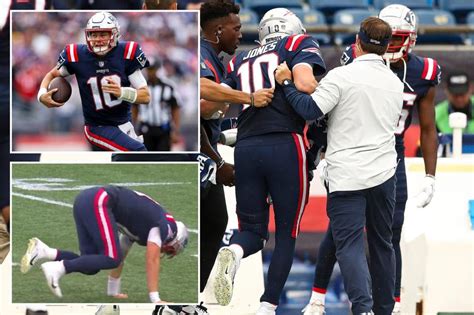 Mac Jones hobbles off the field during Patriots-Ravens game