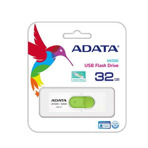 Memoria Adata Gb Usb Uv Retractil Blanco Verde Auv G Rwhgn