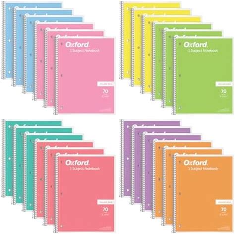 Amazon Oxford Spiral Notebook College Ruled Pack Subject