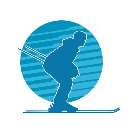 Skiing athlete isolated vector silhouette. Winter sport. 14573940 ...