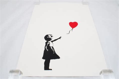 【未使用】希少 Wcp Banksy バンクシー Girl With Red Balloon リプロダクション 風船と少女 シルクスクリーン