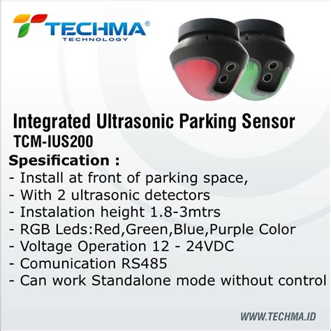 Integrated Ultrasonic Parking Sensor Techma Parking Guidance System