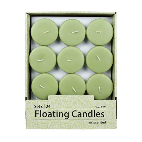 2 1 4 Inch Sage Green Floating Candles 24pc Box