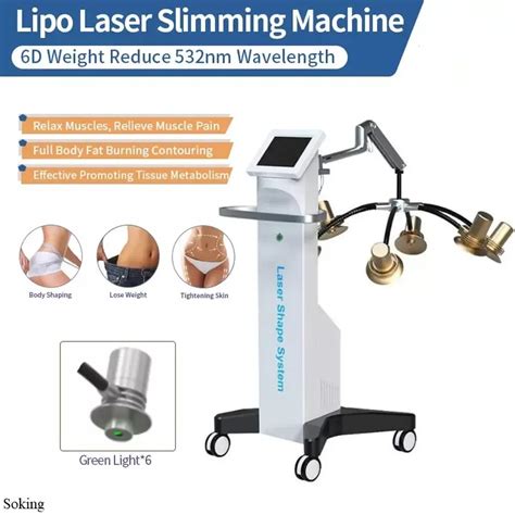 Non Invasive 6d Lipo Laser 532nm Lasers Green Red Light Fat Removal