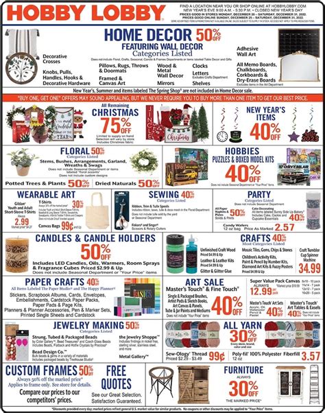 Hobby Lobby Weekly Ad Dec 25 31 2022 WeeklyAds2