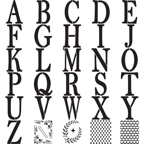 Plaid Folkart Stencil Paper Alphabet Serif 7