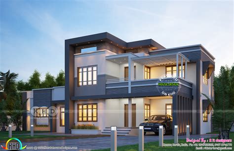 2333 Sq Ft 4 Bedroom Flat Roof Modern Home Kerala Home Design And Images