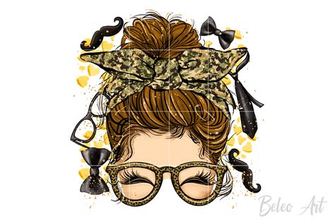 Fathers Day Messy Bun Sublimation PNG Graphic By Beleo Art Creative