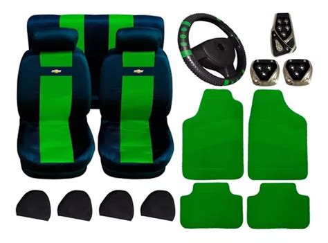 Kit Capas Bancos Pedaleira Tapetes Volante Corsa Hatch