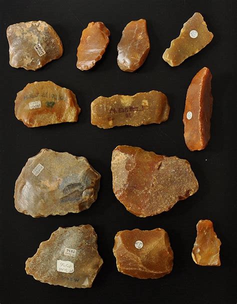 Collection Neanderthal tools from the Paleolithicum (Mousterian) 200. ...