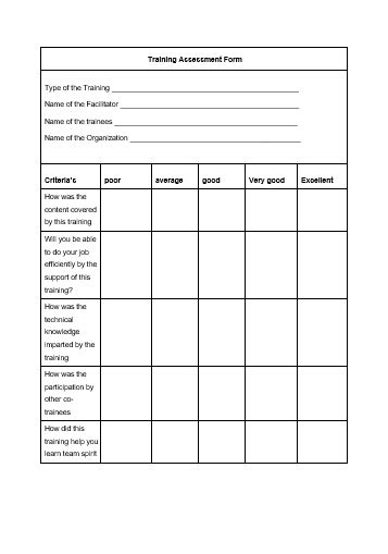 Free Assessment Templates Free Printable Pdf Excel Word