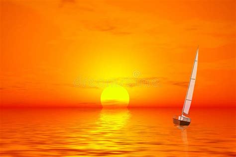 Sailing Sunset Stock Illustrations Sailing Sunset Stock