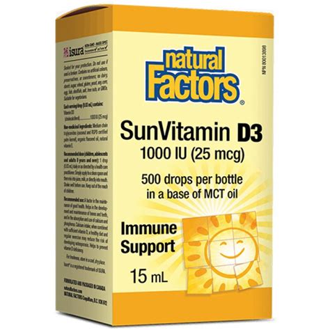 Витамин Д3 Vitamin D3 капки 1000 IU 15 мл Natural Factors Цена