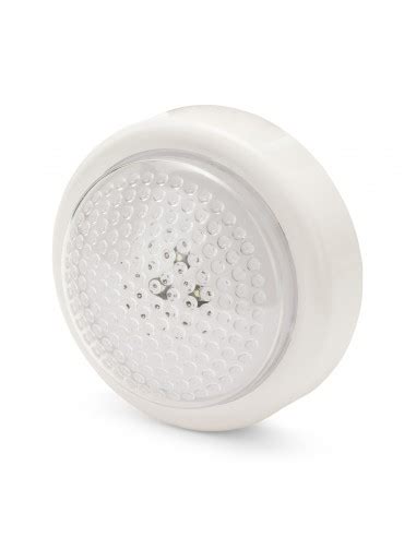 Luce A Pressione Tonda Led A Pile Pushlight Bianco