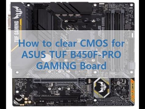 How To Clear CMOS For ASUS TUF B450M PRO GAMING Motherboard YouTube