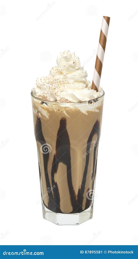 Glass Coffee Frappe Isolated On White Background Stock Image Image Of