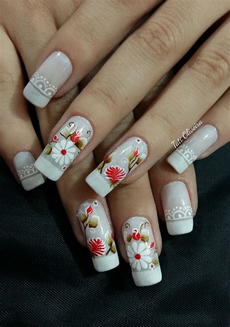 20 Modelos De Unhas Francesinhas Flor Veja