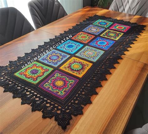 Crochet granny square table runner granny square table etsy – Artofit