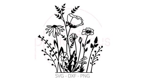 Plotterdatei Blumenwiese Svg Dxf Png Etsy Schweiz