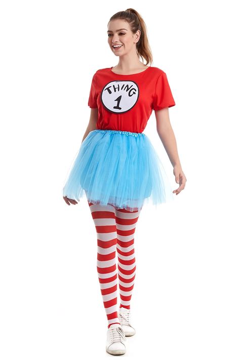 Women Dr Seuss Cat In The Hat Thing Costume Set Dr Seuss Costume Cosplay And Anime Costume