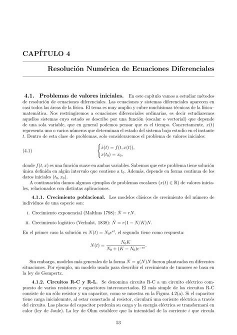 PDF CAPITULO 4 Resolucion Numerica De Ecuaciones Diferenciales