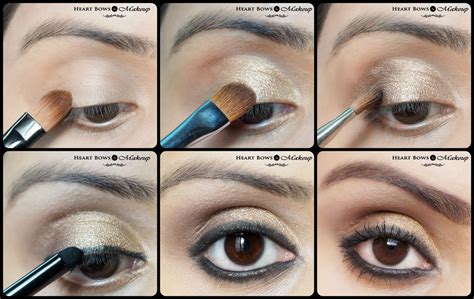 Gold Smokey Eye Makeup Tutorial Diwali Special Heart Bows And Makeup