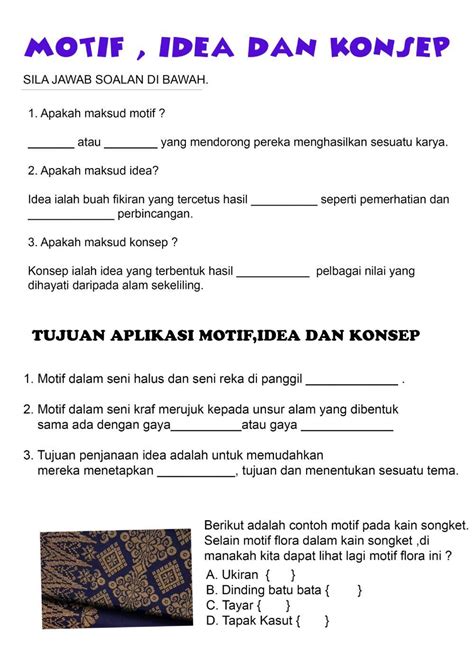 Motif Idea Dan Konsep Worksheet Live Worksheets