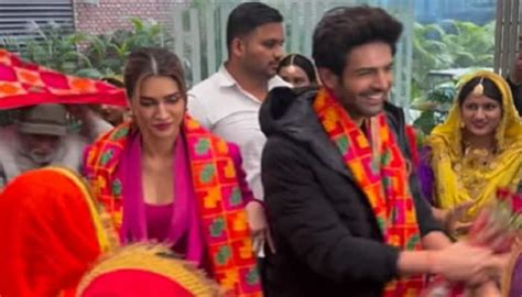 Shehzada Team Kartik Aaryan Kriti Sanon Celebrate Their First Lohri In Punjab Pics Movies