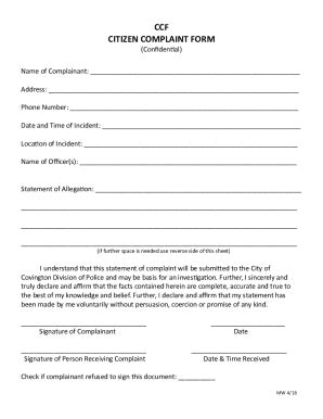 Fillable Online Citizen Compliment Complaint Form Boxborough Ma Fax