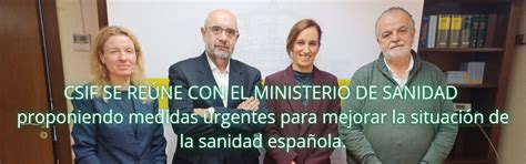 Csif Csif Sanidad Se Re Ne Con El Ministerio De Sanidad Proponiendo