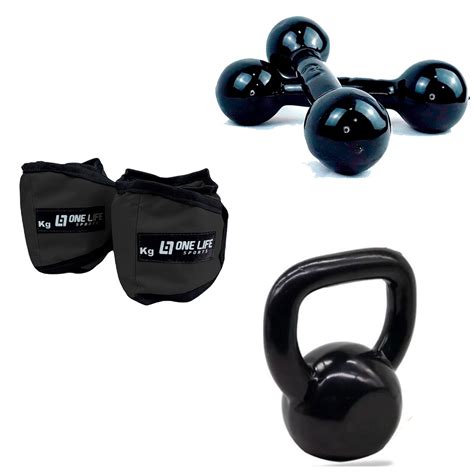 Kit Treino Em Casa Caneleira 2 Kg Halter 2 Kg Kettlebell