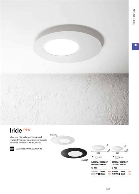 Ideal Lux IRIDE PL D60 BIANCO Магазини ОРИОН