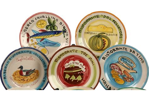 Hand Painted Italian Plates Set Of 8 Hand Painted Italian Plates