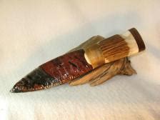 Triple Flow Obsidian Paleo Knife With Elk Antler And Walnut End Cap Handle