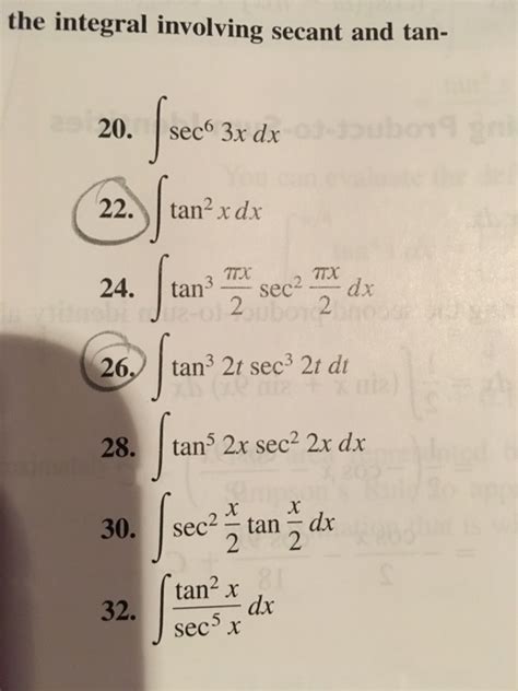 Solved the integral involving secant and tan- integral | Chegg.com