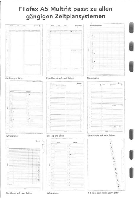 Filofax Kalendereinlage Din A Tag Seite Deutsch Art Nr