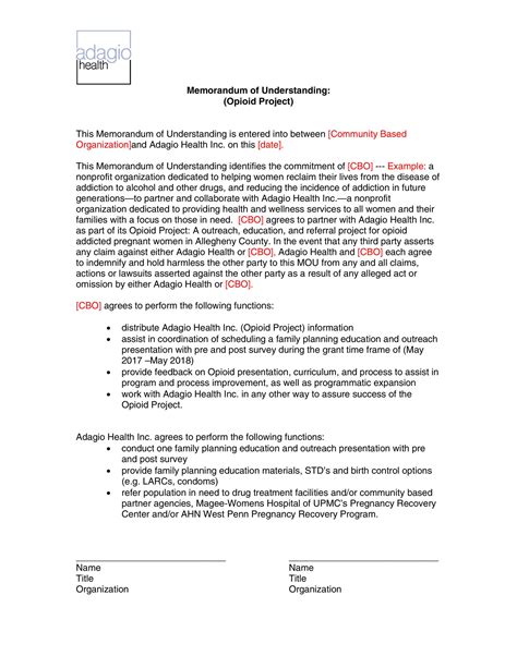 50 Free Memorandum Of Understanding Templates Word Templatelab