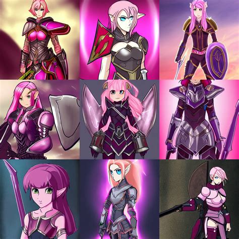 Beautiful Pink Short Haired Half Elf Woman With Armor Stable