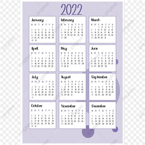 2022 Calendar Very Peri Template Download On Pngtree