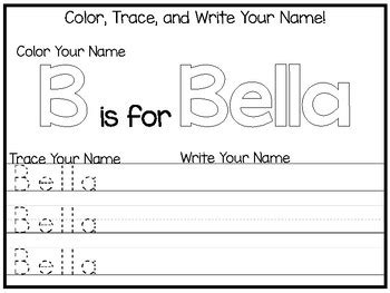 20 No Prep Bella Name Tracing and Activities. Non-editable. Preschool ...