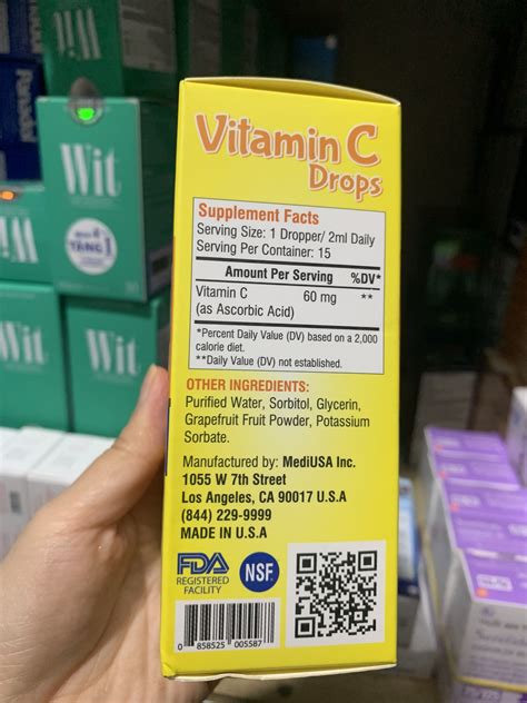 GIÁ GỐC MediUSA Vitamin C Drops bổ sung vitamin C hộp 1 lọ 30ml