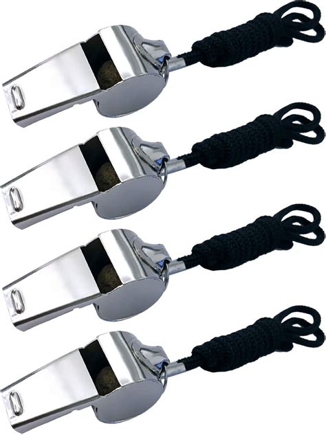 Stainless Steel Whistles With Lanyard Lifeguard Whistle Referee Whistle